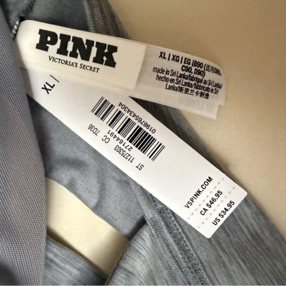 Victoria's Secret PINK Gray Relay Sports Bra with Rhinestone Logo - Picture 6 of 6